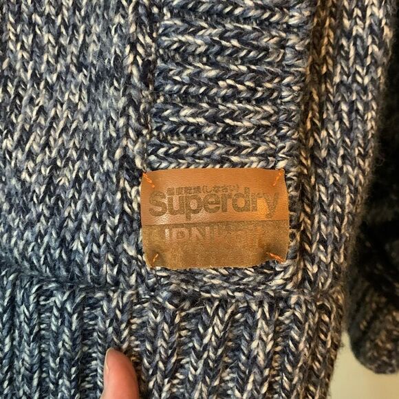 Superdry Aztec Sweater Jacket Medium - Picture 7 of 8